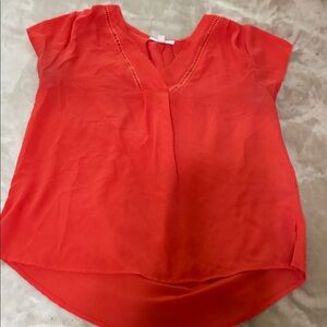 Mine Bright Red V-Neck Blouse